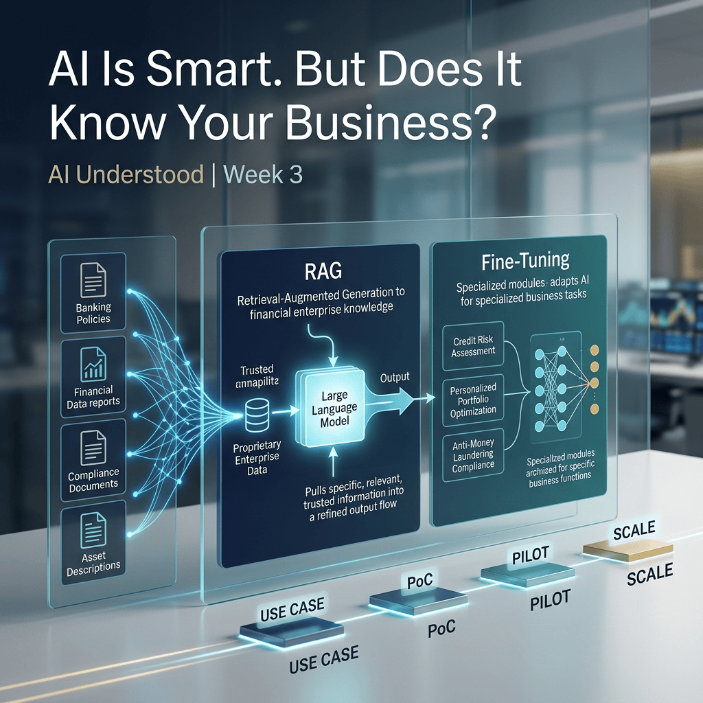 AI Is Smart. But Does It Know Your Business? AI Understand | Week 3; RAG; Fine-Tuning; Use Case, PoC, Pilot, Scale
